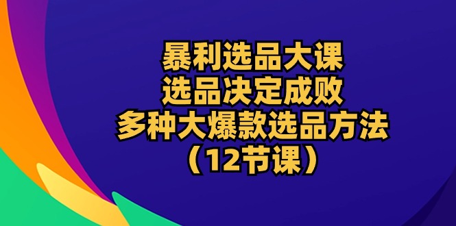 暴利 选品大课：选品决定成败，教你多种大爆款选品方法（12节课）-缔造者