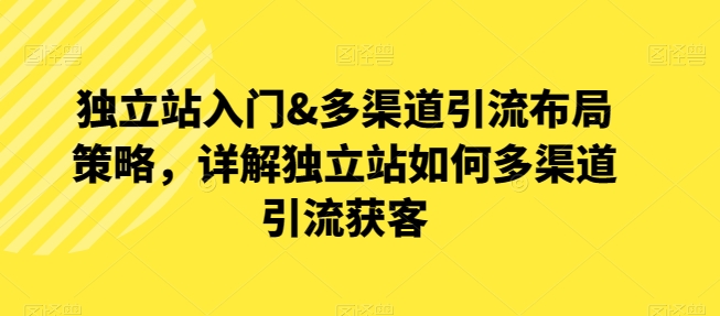 自建站新手入门&多种渠道引流方法合理布局对策，详细说明自建站怎样多种渠道引流方法拓客-缔造者