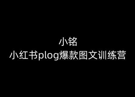 小铭-小红书的plog爆品图文并茂夏令营，教大家从0-1做小红书的-缔造者