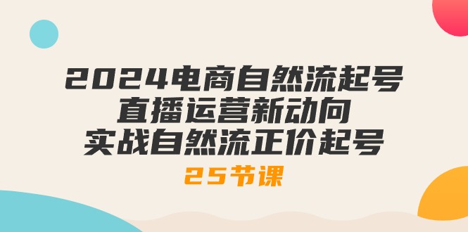 2024电商自然流起号，直播运营新动向 实战自然流正价起号-25节课-缔造者