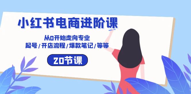 小红书电商升阶课：从0逐渐走向技术专业 养号/开店的流程/爆品手记/等（20节）-缔造者