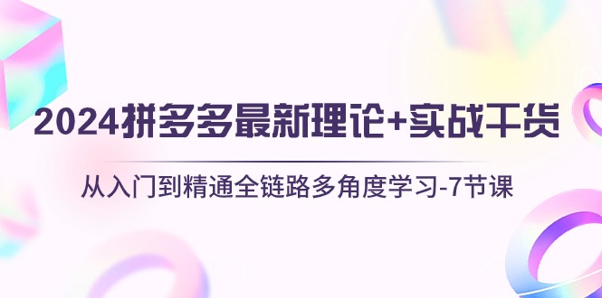 2024拼多多 最新理论+实战干货，从入门到精通全链路多角度学习-7节课-缔造者