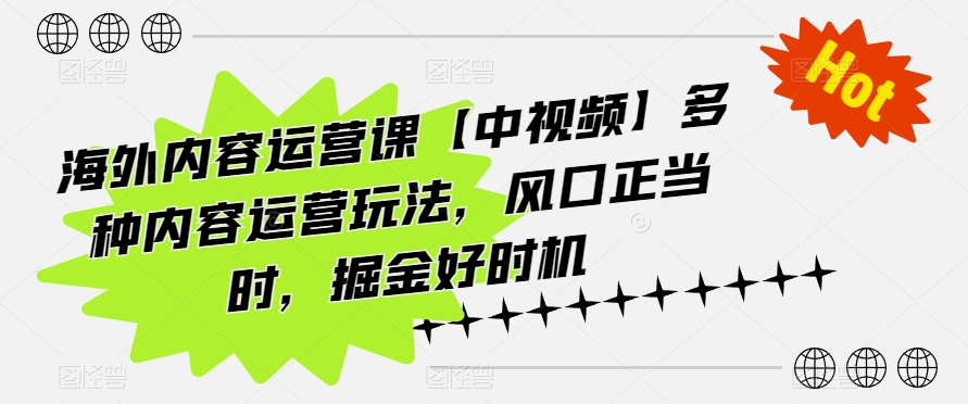 国外具体内容运营课【中视频】多种多样内容营销游戏玩法，出风口好时节，掘金队最佳时机-缔造者