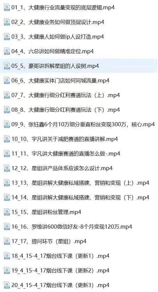 大健康产业 总流量 转现2.0：拓高转现 总流量/成高客单/低筋粉高转现/只谈落地式实战演练-缔造者