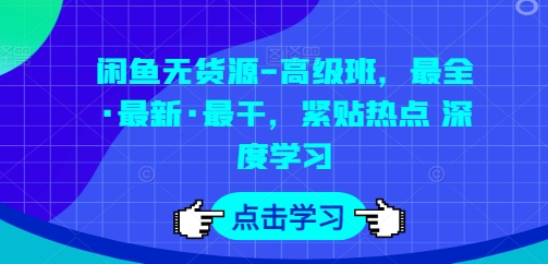 闲鱼平台无货源电商-提高班，最齐·全新·最干，紧靠网络热点 深度神经网络-缔造者