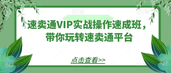 全球速卖通VIP实战操作短期培训班，带你玩转速卖通平台-缔造者