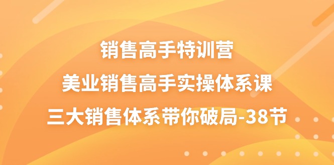 销售-高手特训营，美业-销售高手实操体系课，三大销售体系带你破局-38节-缔造者