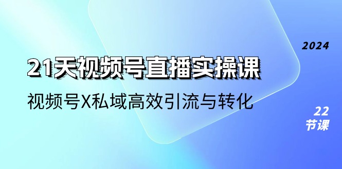 21天-视频号直播实操课，视频号X私域高效引流与转化（22节课）-缔造者