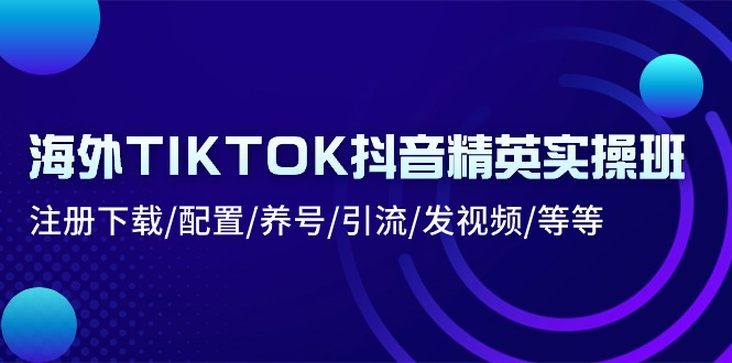 国外TIKTOK抖音视频精锐实际操作班：下载登录/配备/起号/引流方法/上传视频/等-缔造者