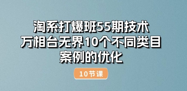 淘宝打穿班55期技术性：万相台无边10种不同品类实例的改善(10节)-缔造者