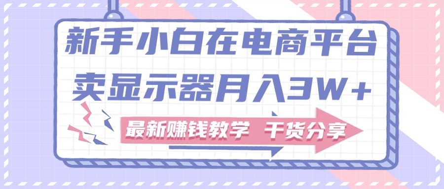 新手入门怎样做到在电商平台卖显示屏月入3W ，最新赚钱课堂教学满满干货-缔造者