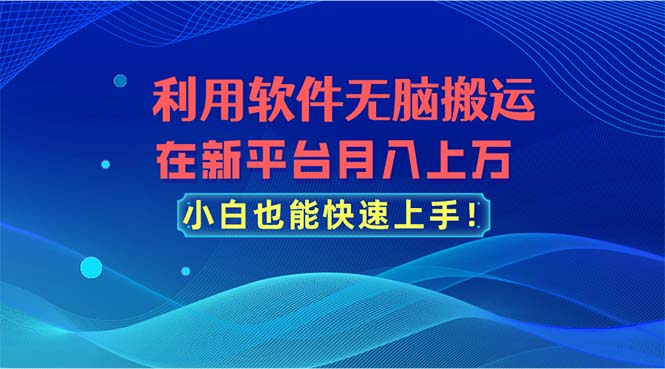 利用软件无脑搬运，在新平台月入上万，小白也能快速上手-缔造者