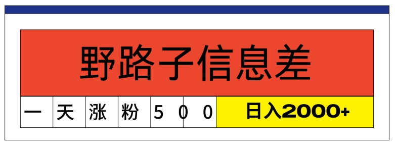 全新《1000个野路子信息差》新模式，字幕视频，单独著作暴粉5000 ，新手快速上手-缔造者