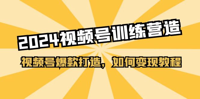 2024视频号训练营，视频号爆款打造，如何变现教程（20节课）-缔造者