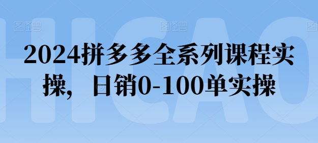 2024拼多多平台全主题课程实际操作，日销0-100单实际操作【必读】-缔造者