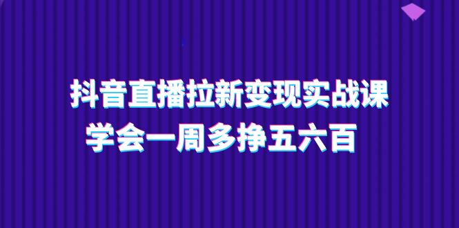 抖音直播拉新变现实操课，学会一周多挣五六百（15节课）-缔造者