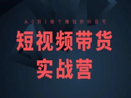 短视频卖货实战营(高级课)，从0到1做一个挣钱的抖音帐号-缔造者